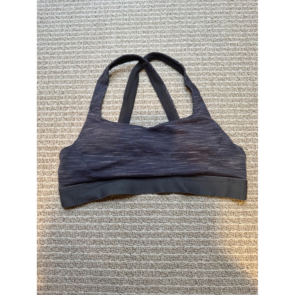 Patagonia Womens Space Dye Cross Back Sports Bra Gray Activewear Yoga Hiking